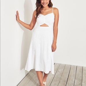 Hollister White Lace Midi Dress